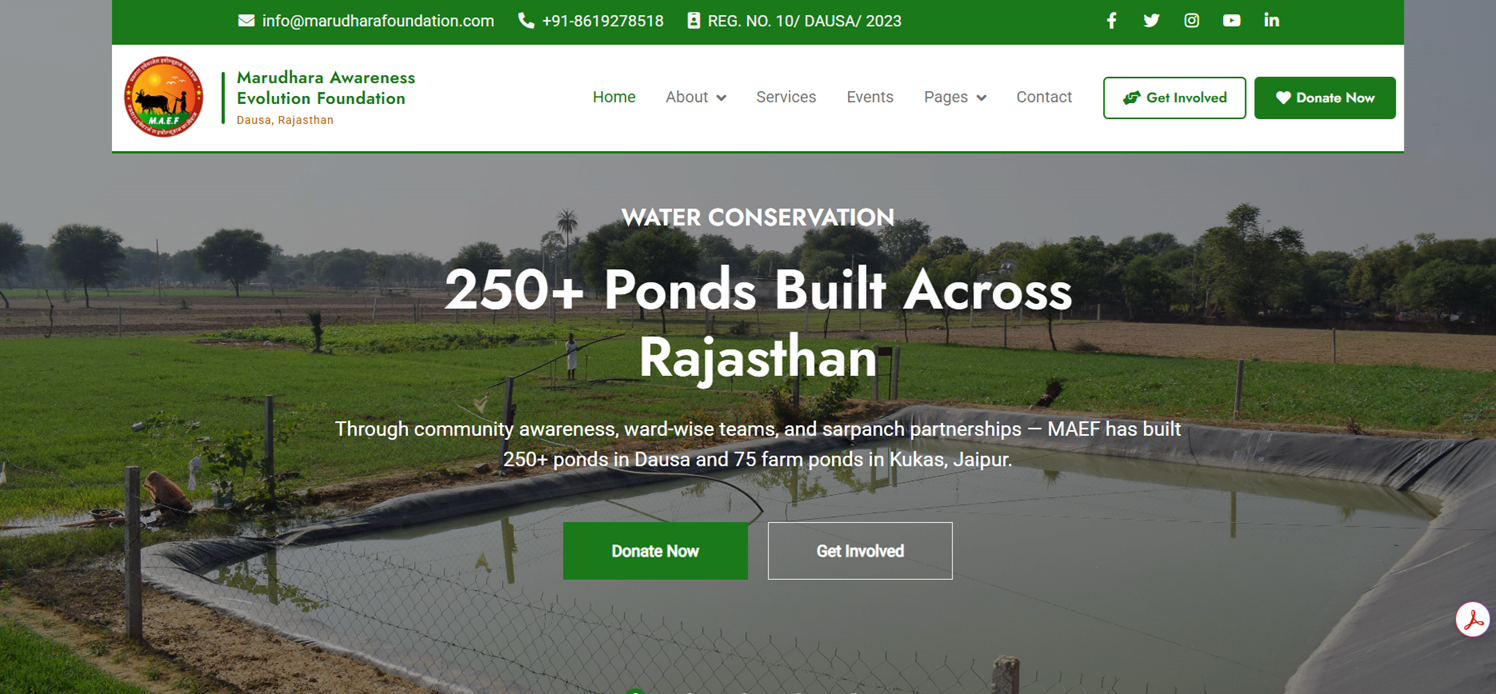 Marudhara Awareness Evolution Foundation Website
